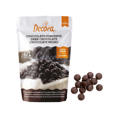 Decora Dark Chocolate Couverture Drops, 250GR- Chocolat noir 250gr gouttes