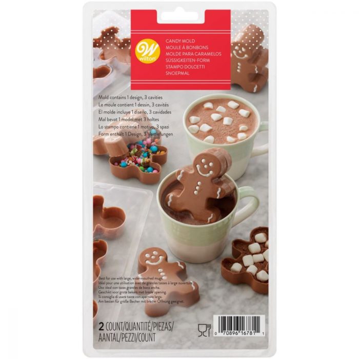 Wilton - Moule à bonbons 3D chocolat chaud bonhomme pain d'épice
