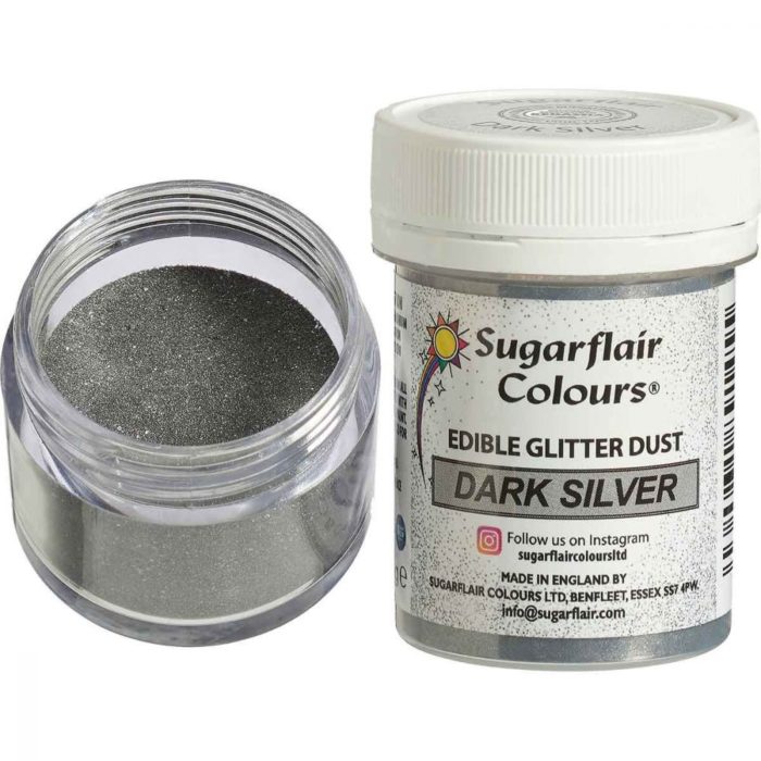 Sugarflair - Edible lustre dark silver poudre