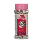 Funcakes - Cœurs en sucre métallique argent 80gr