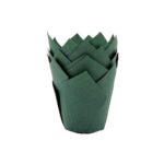 House of Marie - Caisseittes à muffin tulip - vert foncé - 36pcs