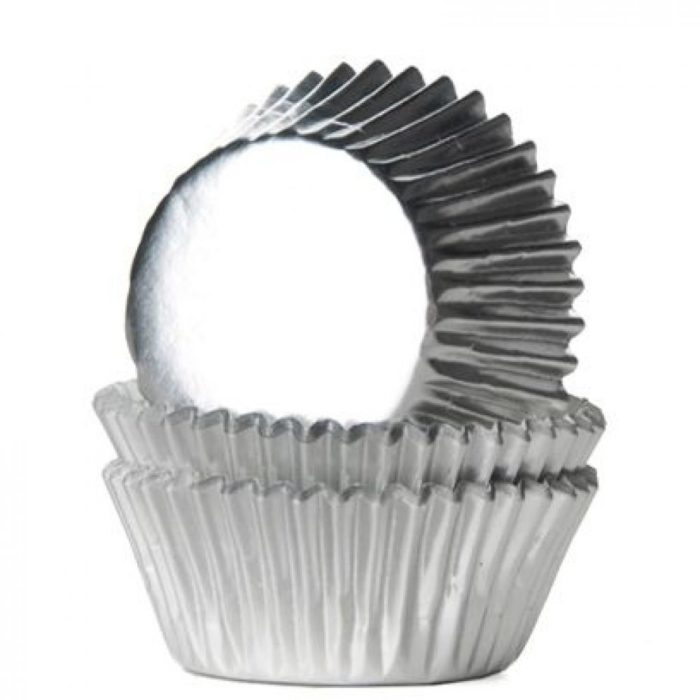 House of Marie - caissettes de mini cupcakes - Argent Métallique- 36pcs