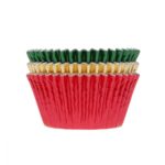 House of Marie - caissettes de cupcakes - Rouge/Vert/Or Métallique - 36pcs