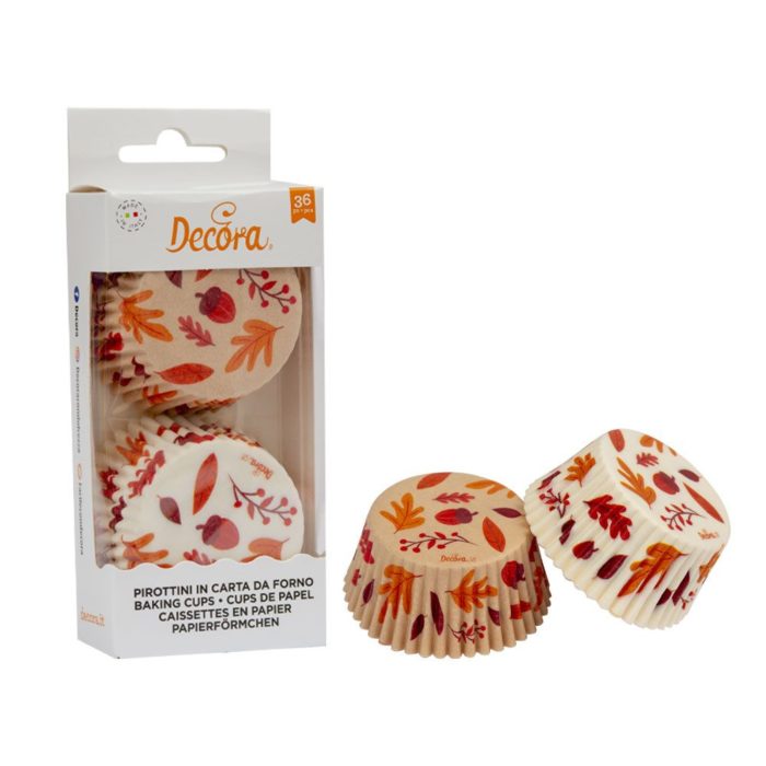 Decora - caissettes en papier - Feuilles d'automne -  36pcs