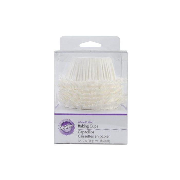 Wilton - Caissettes Double Volant  Blanc - 12pcs
