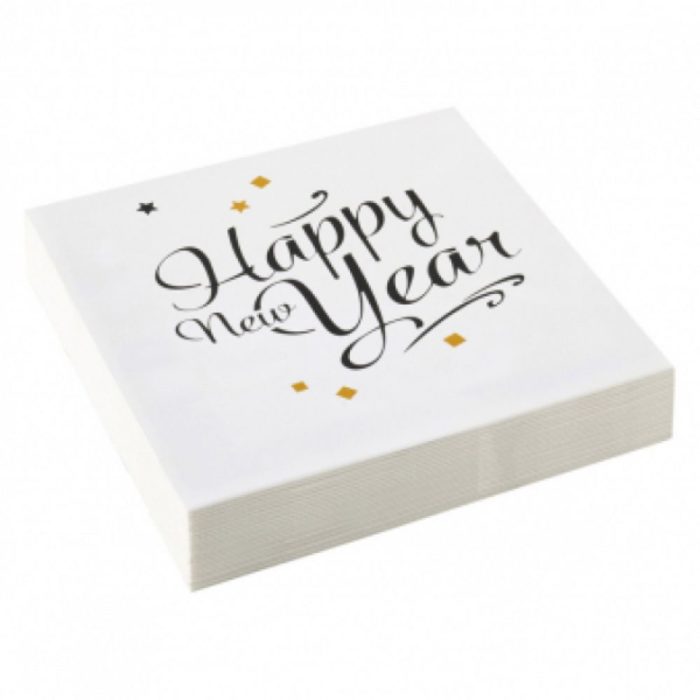 Amscan - 20 Serviettes Golden Wishes 33 x 33 cm