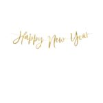 PartyDeco - Bannière Happy New Year, or, 66x18cm