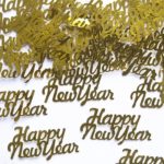 PartyDeco - Confettis Happy New Year, or, 4 x 2cm, 3 g