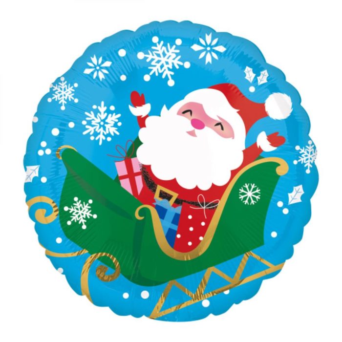 Amscan - Ballon Foil Standard Joyeux Père Noel en traîneau
