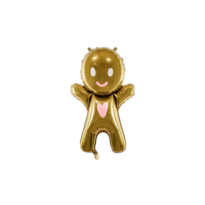 PartyDeco - Ballon en Mylar Gingerbread Man, 67x97cm, mélange