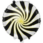 PartyDeco - Ballon en Mylar de Bonbon, 35cm, noir