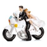 PartyDeco - Cake Topper Jeunes mariés sur une moto
