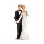 Partydeco - Cake Topper jeunes mariés  - 11cm
