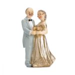 Partydeco - Cake Topper - Anniversaire de marriage doré - 12cm