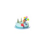 Décoration Topper gâteau - Bébé Mickey et ourson avec ballons et arbres
