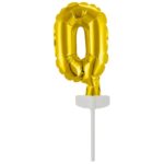 Amscan - Cake Topper - foil ballon doré no 0 - 13x7cm