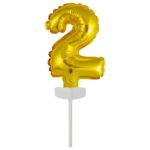 Amscan - Cake Topper - foil ballon doré no 2 - 13x7cm