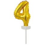 Amscan - Cake Topper - foil ballon doré no 4 - 13x7cm