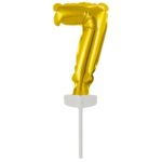 Amscan - Cake Topper - foil ballon doré no 7 - 13x7cm