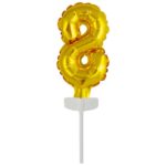 Amscan - Cake Topper - foil ballon doré no 8 - 13x7cm