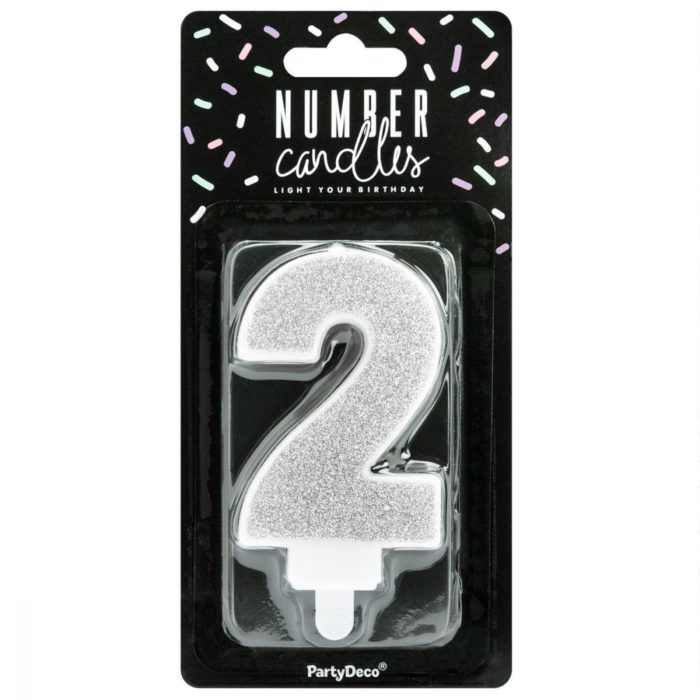 big_1376-1.jpg PartyDeco - Bougie Anniversaire Chiffre 2 - Argent