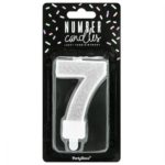 PartyDeco -  Bougie Anniversaire Chiffre 7 - Argenté