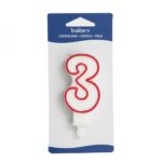 Bakery - Bougie avec support blanc/rouge 7.5h