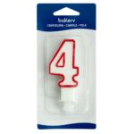Bakery - Bougie avec support blanc/rouge 7.5h