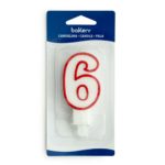 Bakery - Bougie avec support blanc/rouge 7.5h