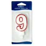Bakery - Bougie avec support blanc/rouge 7.5h