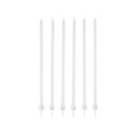 Bougies - 16pcs  Blanches fines avec Bobèches 12 cm