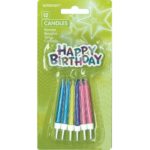 Amscan - 12 Bougies colorées avec supports