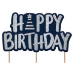 Amscan - Bougie sur piques happy birthday 10.8x7.5cm
