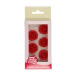 FunCakes - Décorations en pâte d’amande Roses Rouges Set/6