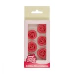 FunCakes - Décors en pâte d’amande Roses rose Set/6
