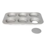 Patisse - Moule à  6 Tartelettes - Fond Amovible 10cm