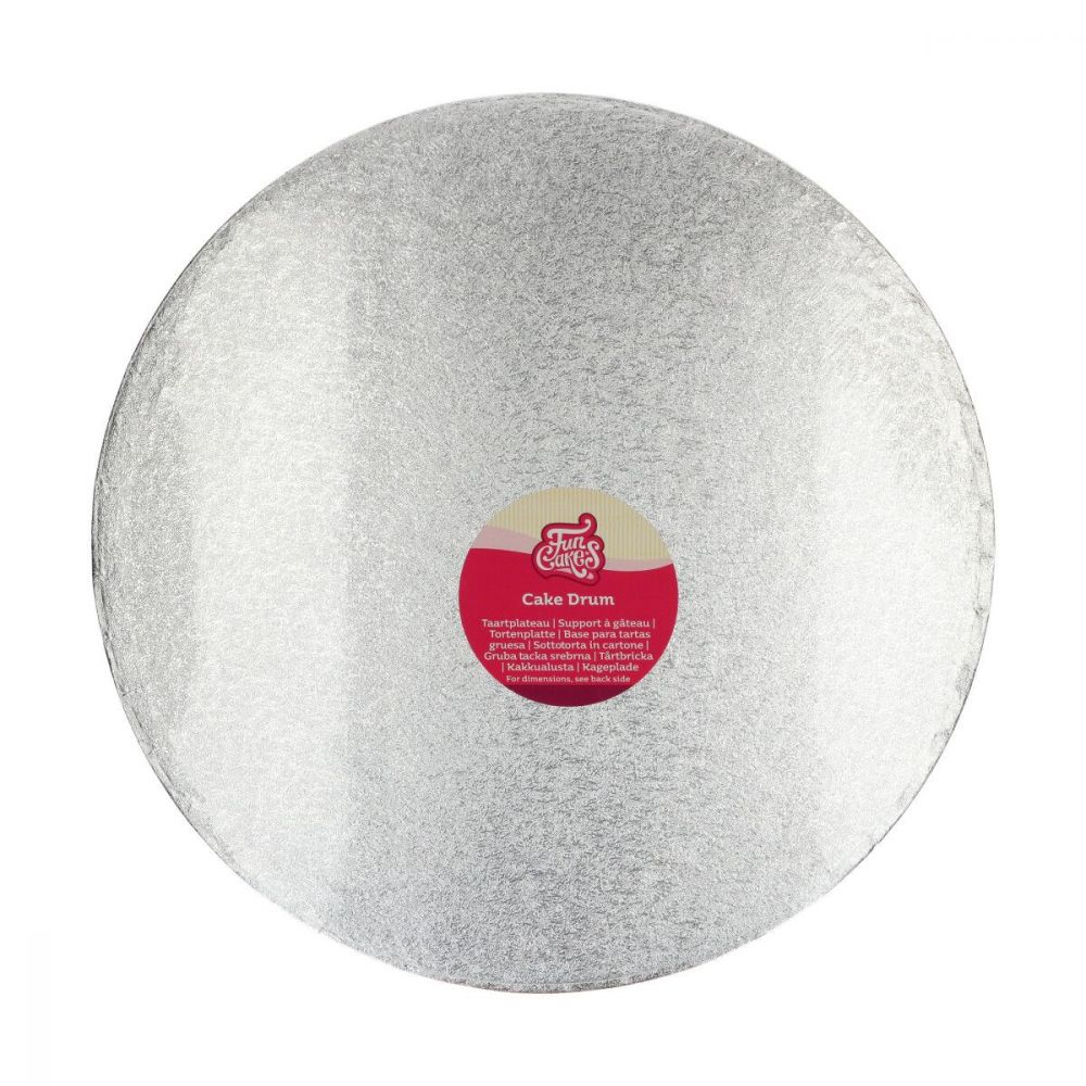 big_1664-1.jpg Funcakes - Cake Drum Rond Silver - Ø40.5cm 1.2cm – Image 1