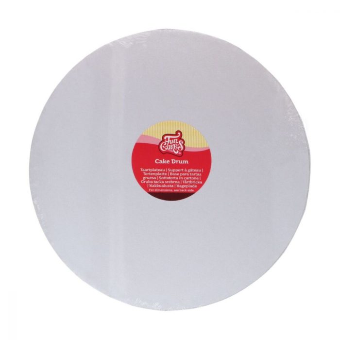 Funcakes - Cake Drum Rond Blanc- Ø35cm 1.2cm