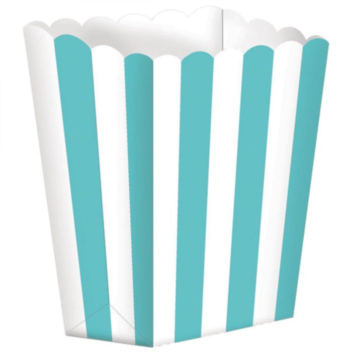 big_1692-1.jpg Amscan - 5 Boites Popcorn cartonnées rayées Bleu Vert - 6,3 x 13,4 x 3,8 cm