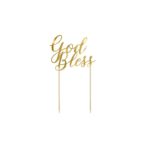 PartyDeco - Décorations de gâteau - God Bless  -27.5cm