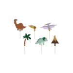 PartyDeco - Décorations de gâteau / muffins - Dinosaure - 6pcs - 12cm