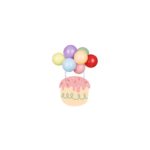 PartyDeco - Décorations de gâteau  - Ballons Arc-En-Ciel - 1pcs - 29cm