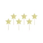 PartyDeco - Décorations de gâteau  - 'Etoiles Doré - 6pcs - 11.5cm