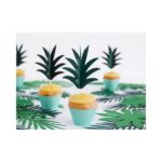 PartyDeco - Décorations de gâteau  - Feuilles d'ananas Aloha  - 16.5h - 6pcs