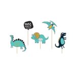 PartyDeco - Décorations de gâteau  - Dino Party - 10.5x20cm - 5pcs