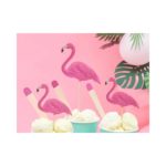 PartyDeco - Décorations de gâteau  - Flamants Roses -  - 5pcs