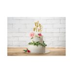 PartyDeco - Décorations de gâteau  - Mr & Mrs Doré - 25.5cm - 1pcs