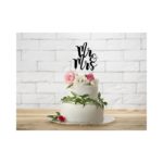 PartyDeco - Décorations de gâteau  - Mr & Mrs Noir- 25.5cm - 1pcs