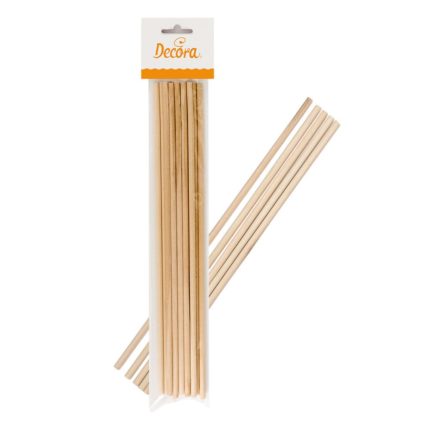 Decora - Bâtons de support en bois - 12pcs