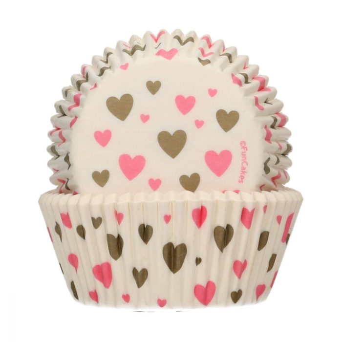 Funcakes - Caissettes a cupcakes - Coeurs- 48pcs